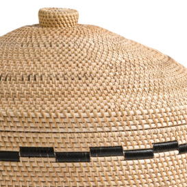 Andria Low Rattan Basket with Lid - thumbnail 3