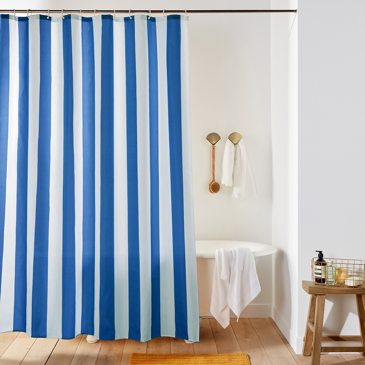 Hendaye Striped Shower Curtain