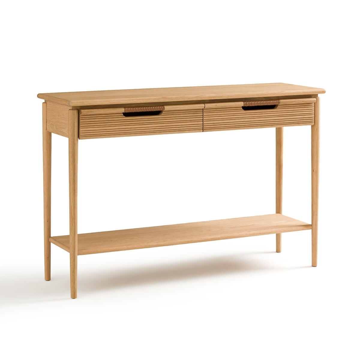Melaly 2-Drawer Oak Console Table - image 1