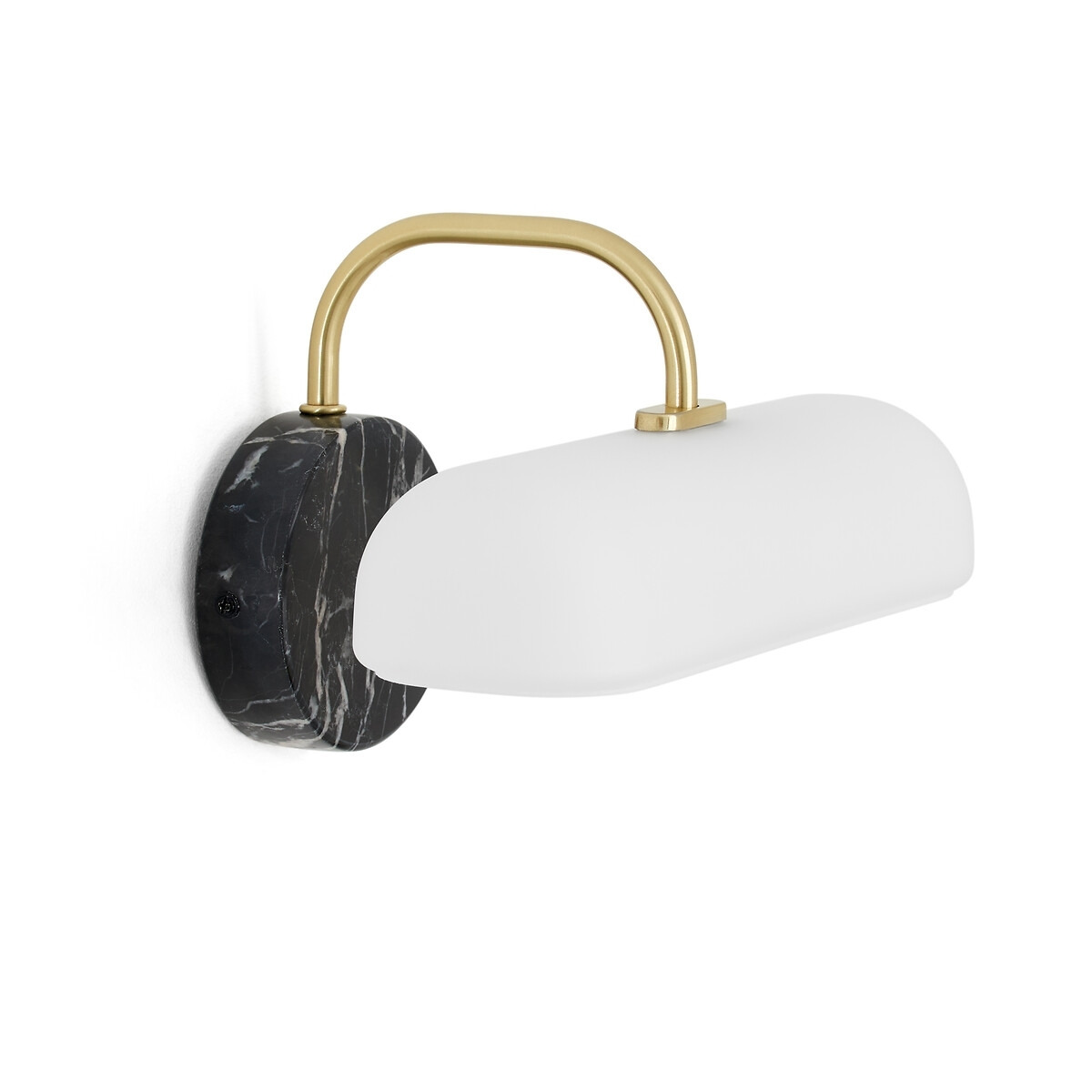 Nota Opaline Glass, Brass and Marble Wall Lamp - image 1