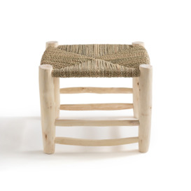 Ghada Moroccan Style Wooden Low Stool - thumbnail 2