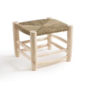Ghada Moroccan Style Wooden Low Stool - thumbnail 1