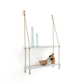 Mareo L60cm Rope Hanging Double Wall Shelf - thumbnail 2