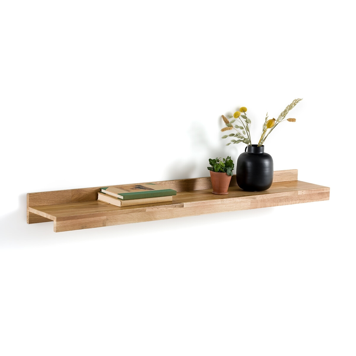 Hiba 120cm Solid Oak Wall Shelf - image 1