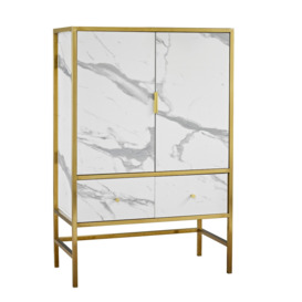 Marble Effect Drinks Cabinet