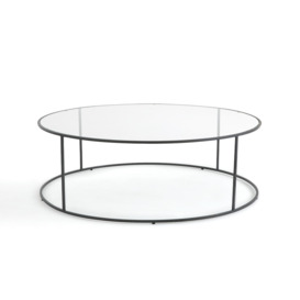 Ambrogia Round Glass & Metal Garden Coffee Table - thumbnail 2