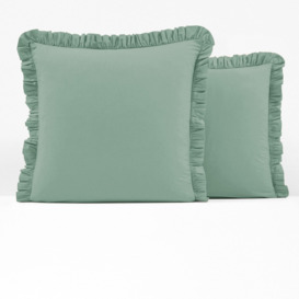 Ruffle 100% Washed Cotton Pillowcase - thumbnail 1