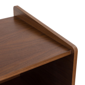 Ronda 113cm Walnut Veneer Vinyl Record Storage Unit - thumbnail 4