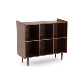 Ronda 113cm Walnut Veneer Vinyl Record Storage Unit - thumbnail 3