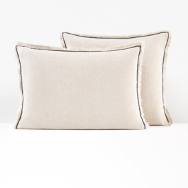 Menorca Fringed 100% Washed Linen Pillowcase