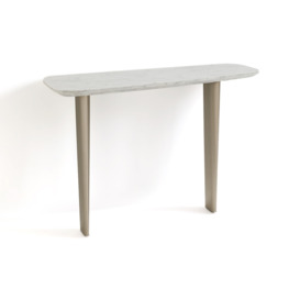 Dolmena White Marble & Metal Console Table