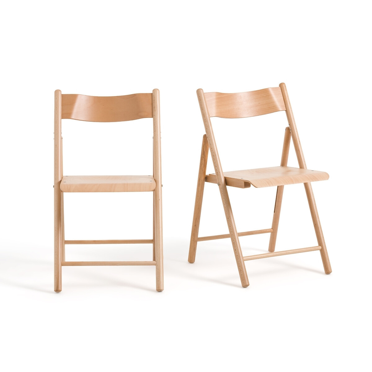Set of 2 Panni Beech Folding Chairs - image 1