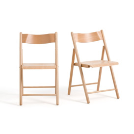Set of 2 Panni Beech Folding Chairs - thumbnail 1