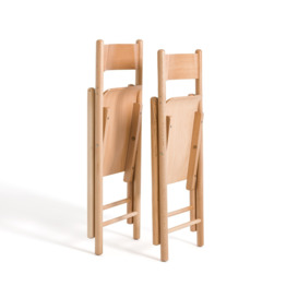 Set of 2 Panni Beech Folding Chairs - thumbnail 3