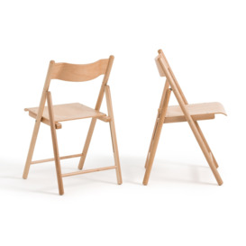 Set of 2 Panni Beech Folding Chairs - thumbnail 2