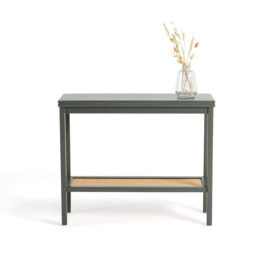 Gabin Solid Pine & Cane Double Level Console Table - thumbnail 2