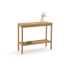 Gabin Solid Pine & Cane Double Level Console Table