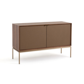 Delina Walnut and Leather XS Sideboard - thumbnail 1