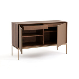 Delina Walnut and Leather XS Sideboard - thumbnail 3