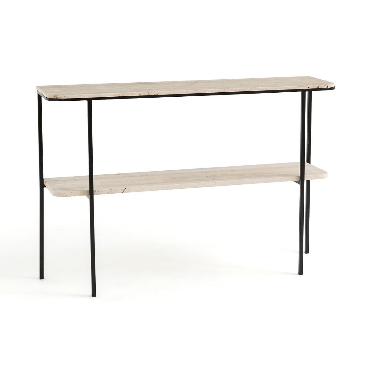 Honorianne Travertine & Metal Console Table - image 1