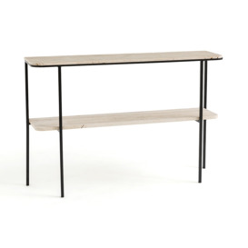 Honorianne Travertine & Metal Console Table
