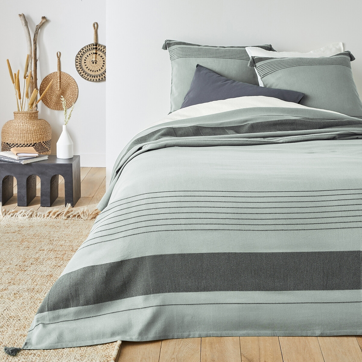 Doni Striped 100% Cotton Bedspread - image 1