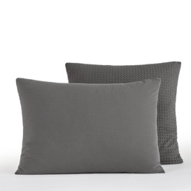 Felycia Textured 100% Organic Cotton Percale 180 Thread Count Pillowcase - thumbnail 2