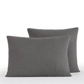 Felycia Textured 100% Organic Cotton Percale 180 Thread Count Pillowcase - thumbnail 1