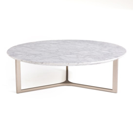 Cristeal White Marble & Metal Coffee Table - thumbnail 1