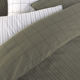 Monille Striped 100% Washed Cotton Duvet Cover - thumbnail 3