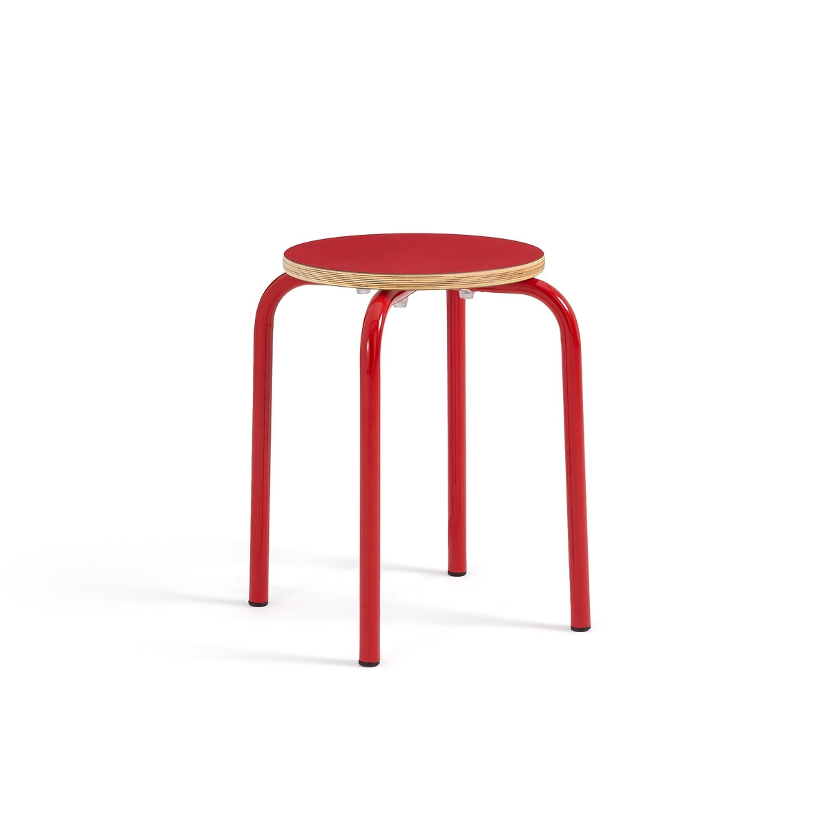 Hiba Low Stackable Steel and Wood Stool - image 1