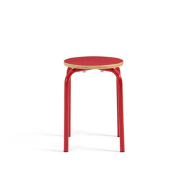 Hiba Low Stackable Steel and Wood Stool - thumbnail 2