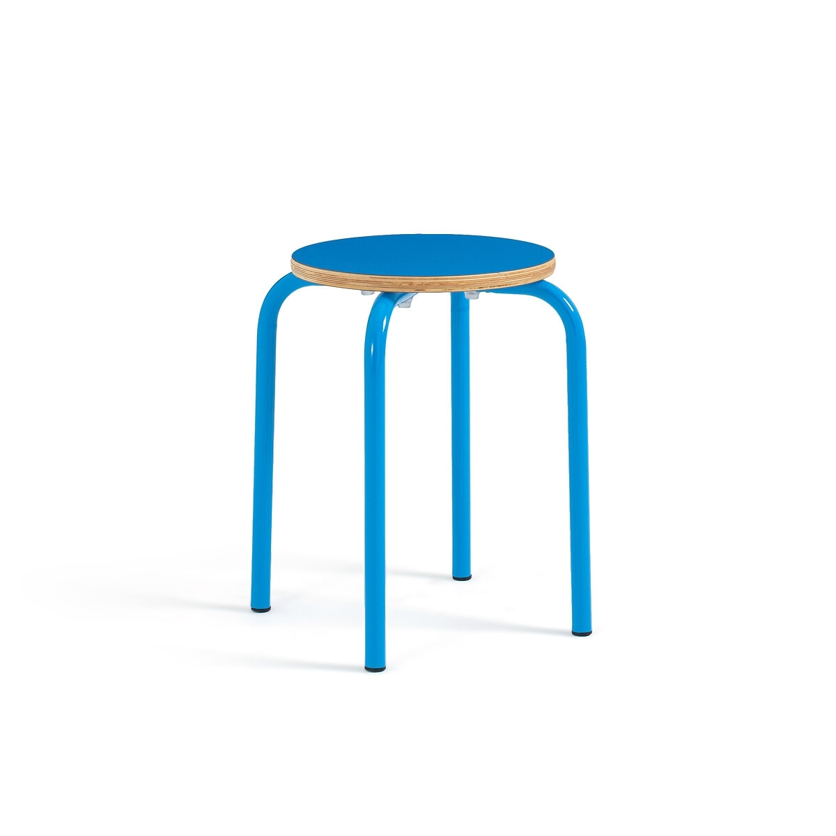 Hiba Low Stackable Steel and Wood Stool - image 1