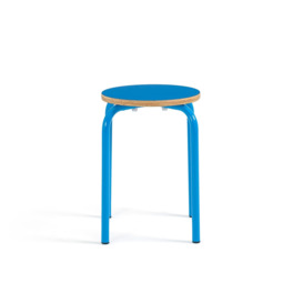Hiba Low Stackable Steel and Wood Stool - thumbnail 2