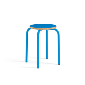 Hiba Low Stackable Steel and Wood Stool - thumbnail 1