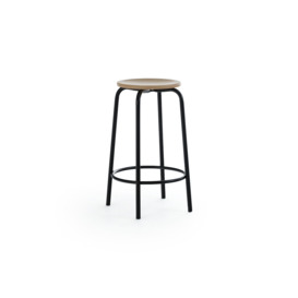 Hiba Steel & Wood 65cm Bar Chair - thumbnail 1