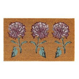 Purple Flower Printed Coir Doormat