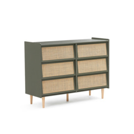 Taga Cane Front Chest of 6 Drawers - thumbnail 1