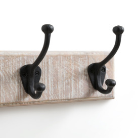Logas Solid Mango Wood Coat Rack with 5 Metal Double Hooks - thumbnail 3