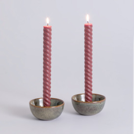 Set of 2 Fabola Twisted Dinner Candles - thumbnail 3