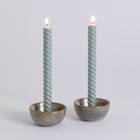 Set of 2 Fabola Twisted Dinner Candles - thumbnail 3