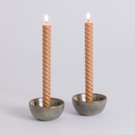Set of 2 Fabola Twisted Dinner Candles - thumbnail 2