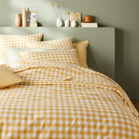 Veldi Yellow Gingham 100% Cotton Pillowcase - thumbnail 3