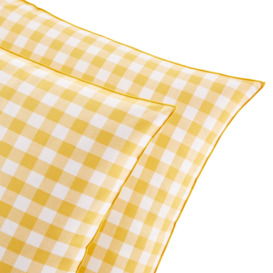 Veldi Yellow Gingham 100% Cotton Pillowcase - thumbnail 2
