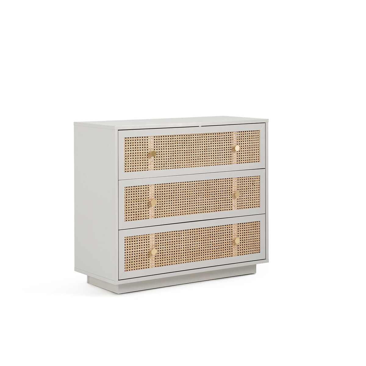 Paola Pine & Rattan Chest of 3 Drawers - image 1