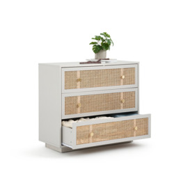 Paola Pine & Rattan Chest of 3 Drawers - thumbnail 3
