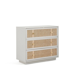 Paola Pine & Rattan Chest of 3 Drawers - thumbnail 1