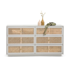 Paola Pine & Rattan Chest of 6 Drawers - thumbnail 2