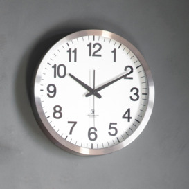 40cm Contemporary Chrome Wall Clock