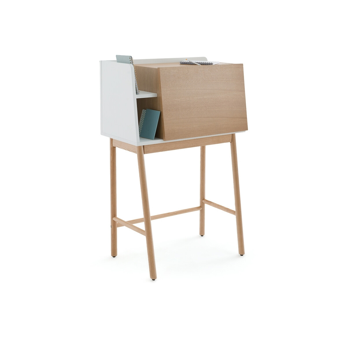 Graphy Oak Veneer Secretary Desk